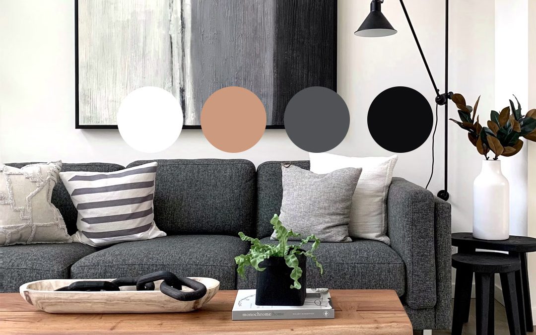 Chic and elegant black and white living room