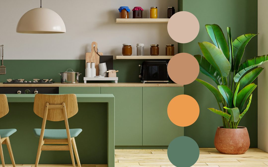 Sunny and bright living room with vivid colours